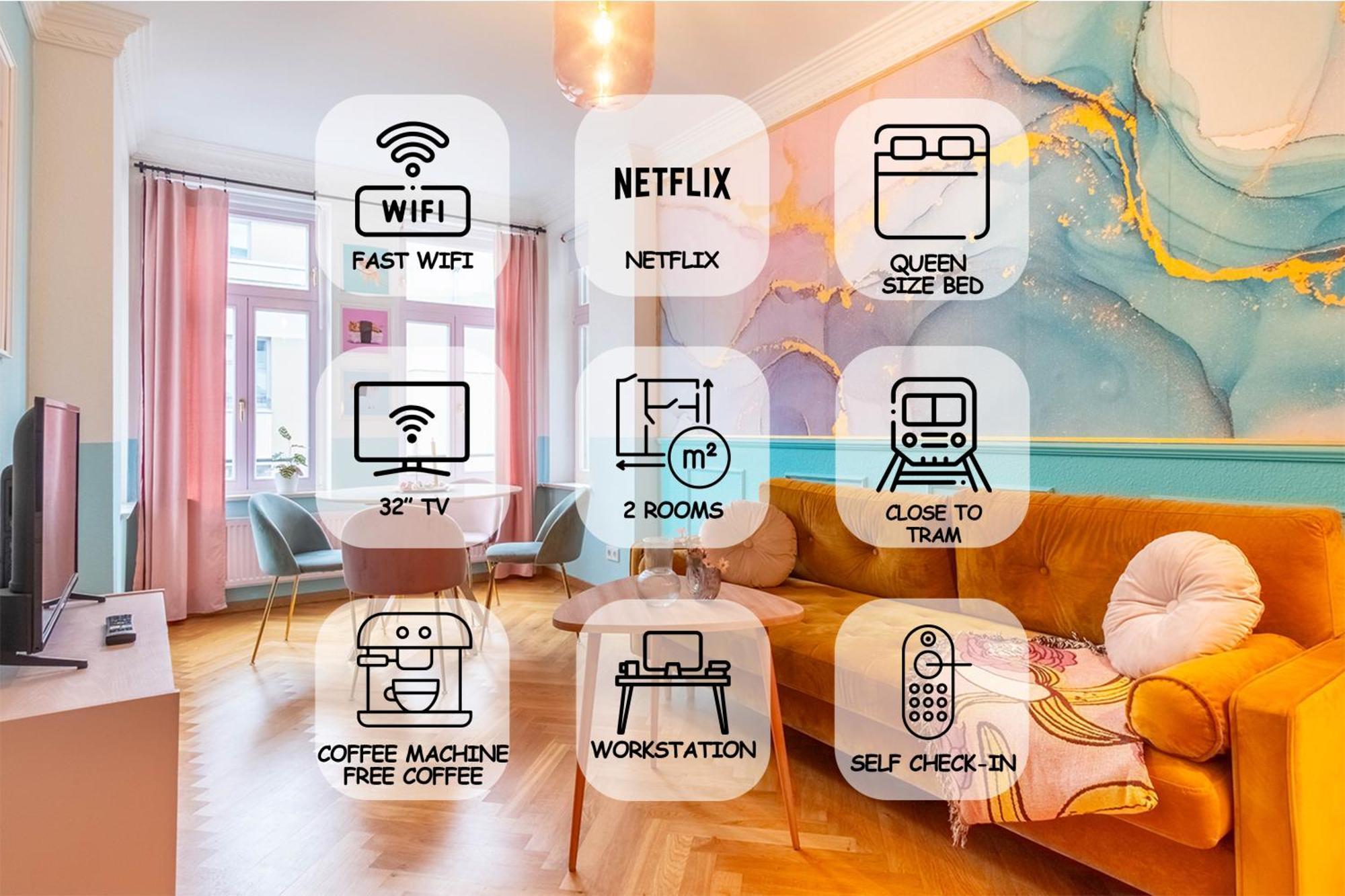 Colorful, Working Place, Netflix, Sight Seeing Apartment Leipzig Exterior photo